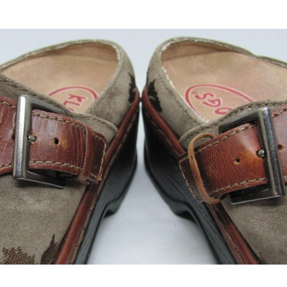 Klogs Leather Austin Clog Taupe Suede Tapestry USA - Picture 9 of 12